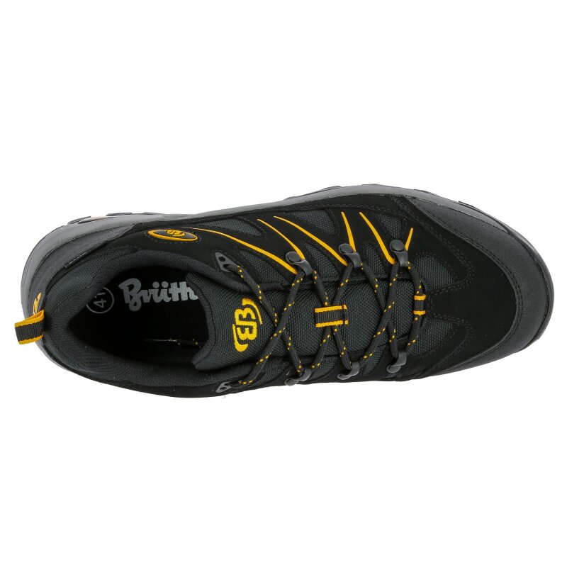 Brütting Mount Hunter Low schwarz/gelb 40 - Trekkingschuh Herren